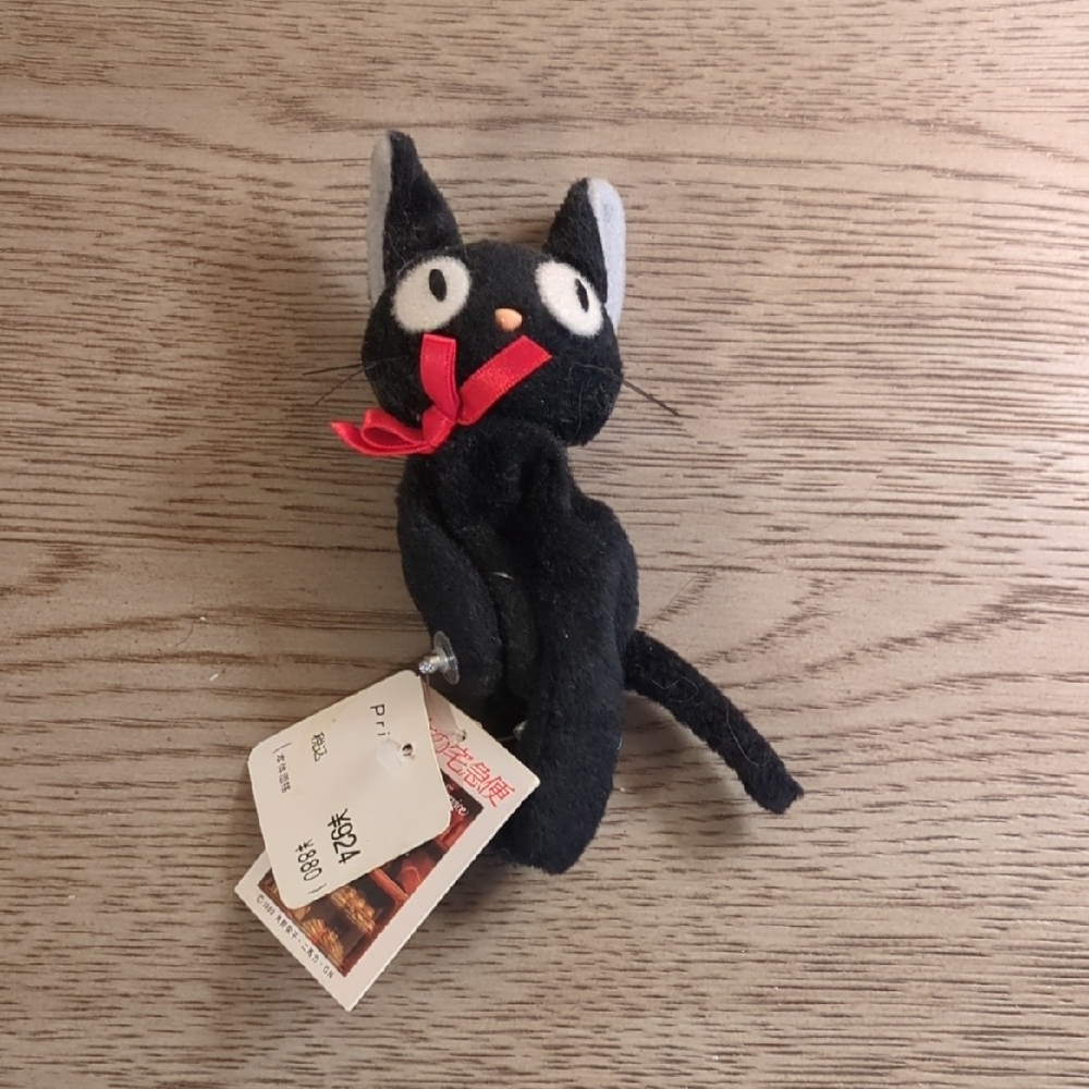 Charming Black and Red Cat Toy with Plush Texture